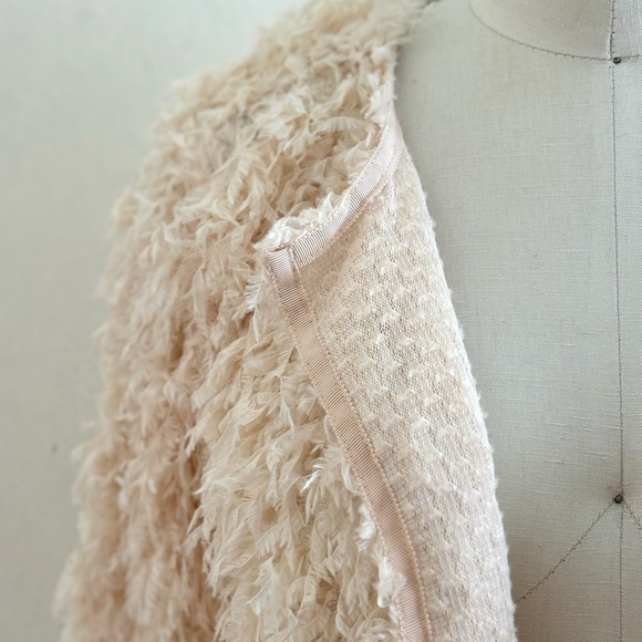 Shaggy cream cardigan bohemian festival jacket size s|m - Picture 4 of 10